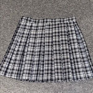 Plaid Black and Gray Women's Skirt